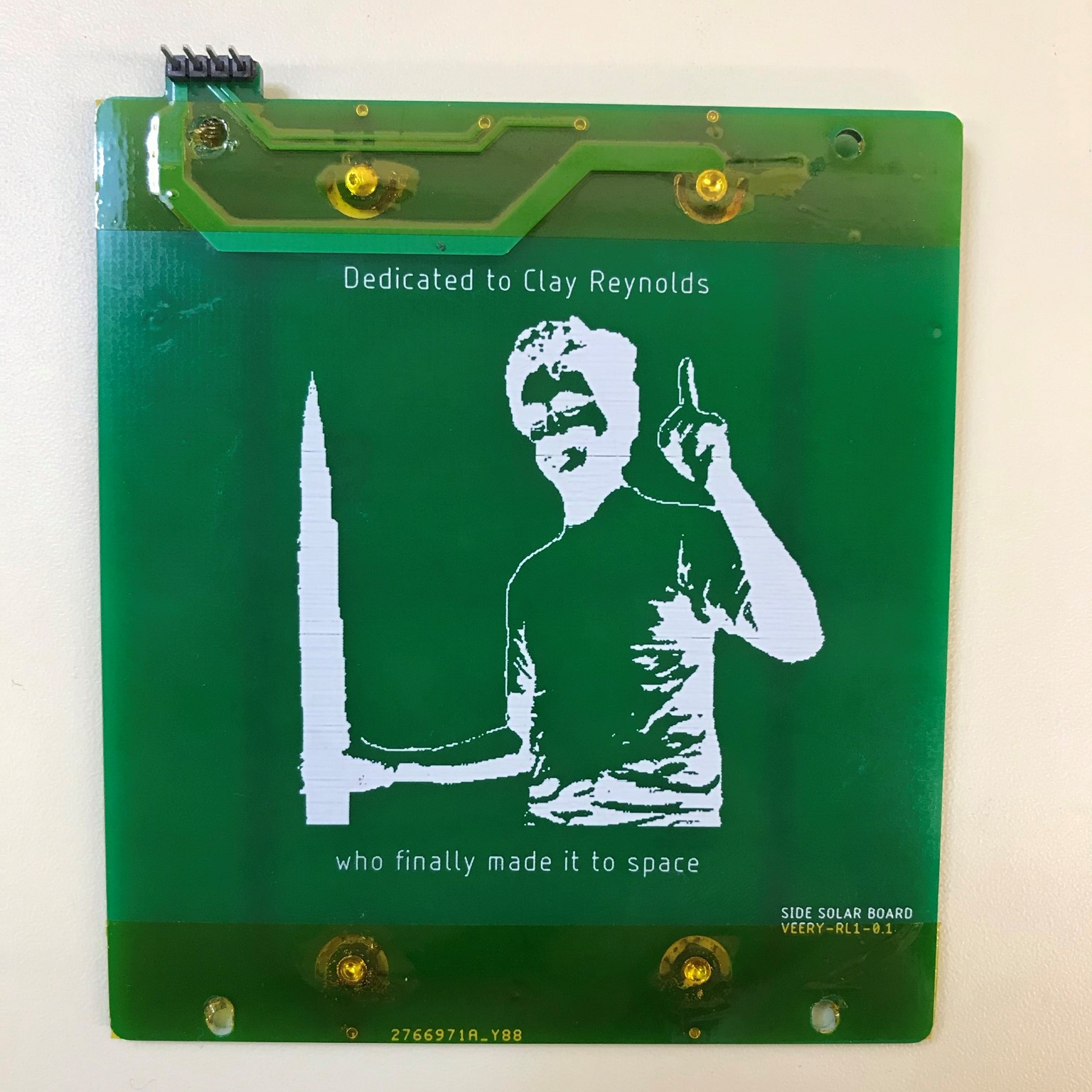 Clay’s solar board, dedicated to Clay Reynolds.